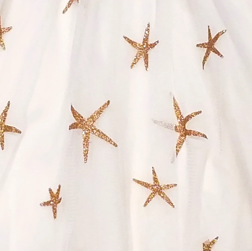 I Love‎ Gorgeous Girls Dress 6/7 Gold Ivory Star Fish NWT Easter Dance Recital